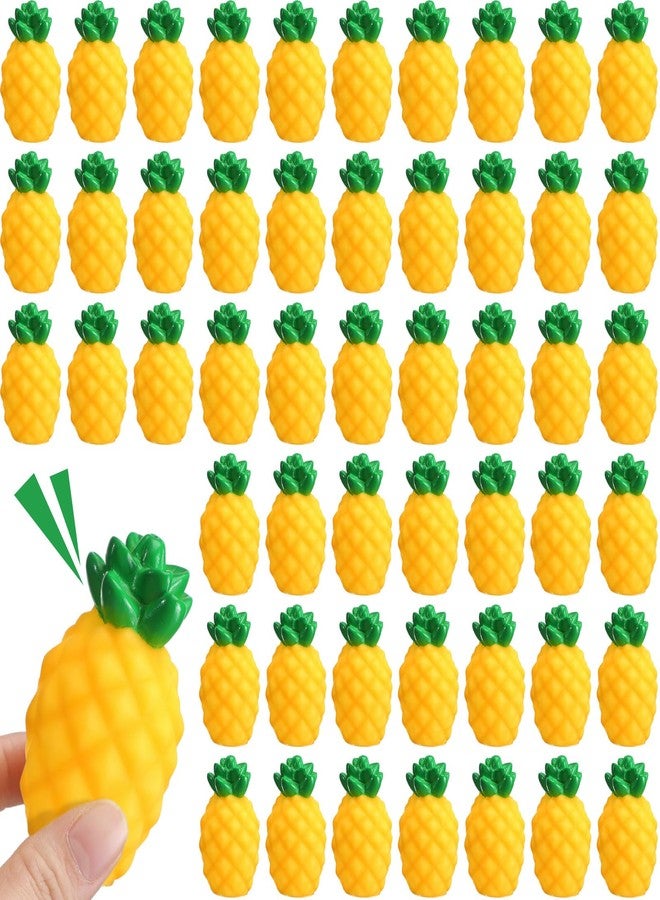 Simgoing 50 Pcs Rubber Pineapple Bulk Mini Pineapple for Float Squeak for Summer Pool Parties Party Decoration - Image 1